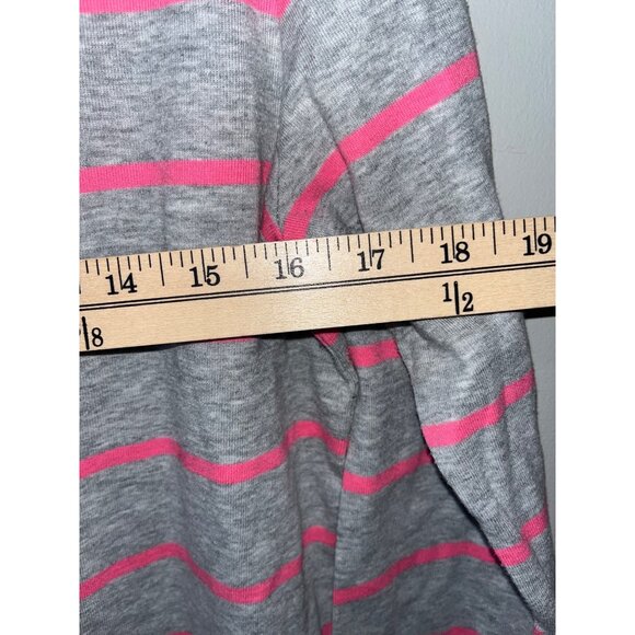 Gap Womens Long Sleeve Striped V-Neck Top XL Gray & Pink - Picture 4 of 7